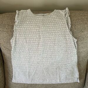 LOFT Women's White and gray  Sleeveless Top